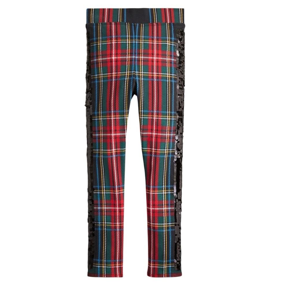 J. Crew Crewcuts Stewart tartan sequin tux leggings